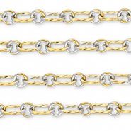 Apprêts en acier Inox chaîne maille jaseron ovale-rond Doré-argenté