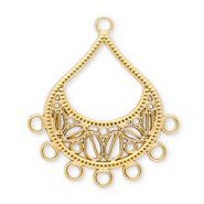 Apprêts en acier Inox breloques goutte avec 7 anneaux Doré