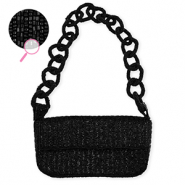 Sac à main avec perles en verre Noir