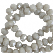 Perles à facettes 4x3mm disque Heishi Gris nuageux-pearl shine coating