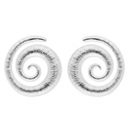 Boucles d'oreilles / puces en acier Inox spirale Argenté
