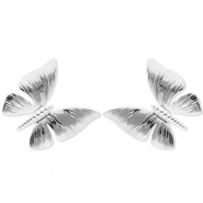 Boucles d'oreilles / puces en acier Inox papillon Argenté