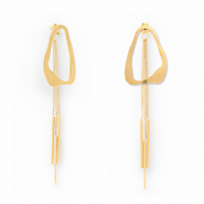 Boucles d'oreilles / puces en acier Inox irrégulier Doré