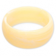 Bracelets jonc en r&eacute;sine Jaune vanille-blanc