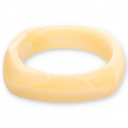 Bracelets jonc en r&eacute;sine Jaune vanille-blanc