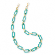 Cordon téléphonique tendance en acrylique Vert persan-doré