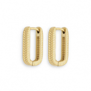 Boucles d'oreilles / puces en acier Inox ovale Doré