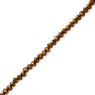 Perles à facettes 4x3 mm disque Heishi Bronze métallique