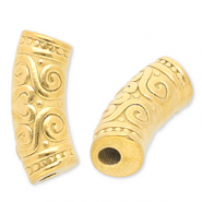 Perles en acier Inox tube Dor&eacute;