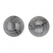 Perles acryliques 16 mm rond Gris-marbré