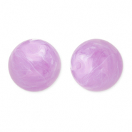 Perles acryliques 16 mm rond Violet lavande-marbré