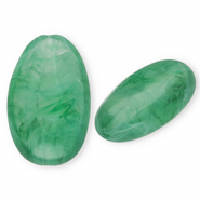 Perles acryliques oblong ovale Vert fonce-marbr&eacute;