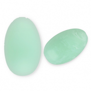 Perles acryliques oblong ovale Vert menthe-marbr&eacute;