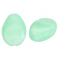 Perles acryliques goutte Vert menthe-marbr&eacute;