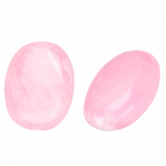 Perles acryliques ovale Rose-marbr&eacute;