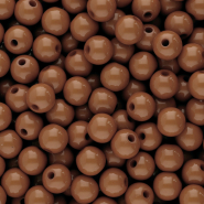 Perles acryliques 8 mm brillant Marron cognac fonc&eacute;