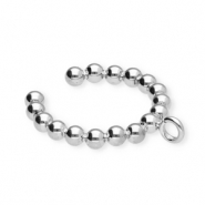 BY31&reg; Boucles d'oreilles en acier inox ear cuff boules avec anneau Argent&eacute;