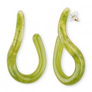 Boucles d'oreilles&nbsp;/&nbsp;puces r&eacute;sine tendance Vert multicolore