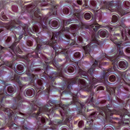 Perles de rocailles Miyuki 6/0 Raspberry Lined Crystal AB 6-264
