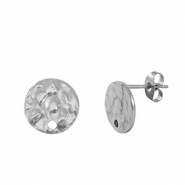 Boucles d'oreilles puces en acier Inox Argenté
