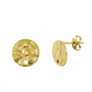 Boucles d'oreilles puces en acier Inox Doré