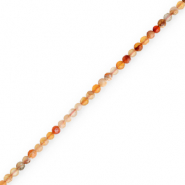 Pierres naturelles Agate 3mm facett&eacute;es Jaune-rouge multicolore