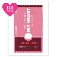 BY31&reg; Cartes &agrave; bijoux "one ticket to MY HEART" Blanc-rose fonc&eacute;-marron fonc&eacute;-beige-orange