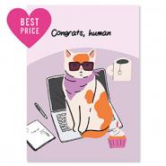 BY31&reg; Cartes &agrave; bijoux "Congrats, human" Violet-orange-noir