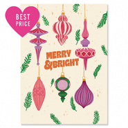 BY31&reg; Cartes &agrave; bijoux "Merry & Bright" Blanc cass&eacute;-rose-violet-vert fonce