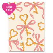 BY31® Cartes à bijoux clés Blanc cassé-rouge-doré