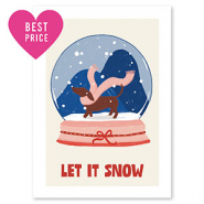 Cartes à bijoux "Let it snow" Blanc cassé-rouge-bleu