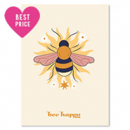 Cartes à bijoux ''bee happy" Jaune