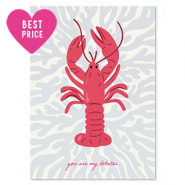 Cartes à bijoux "you are my lobster" Bleu-rouge