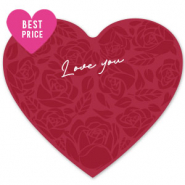 Cartes à bijoux Coeur "love you" Rouge-blanc