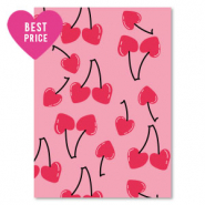 Cartes à bijoux "cerises" Rose
