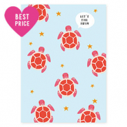 Cartes à bijoux "Let's sail away" Bleu ciel-rouge