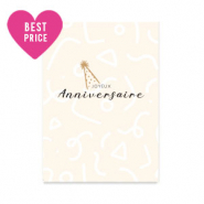 Cartes à bijoux "Joyeux Anniversaire" Rose tan