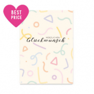 Cartes à bijoux "Herzlichen Glückwunsch" Rose tan