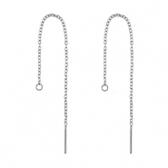 Boucles d'oreilles puces en acier Inox Argenté