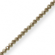 Perles à facettes 4x3mm disque Heishi Vert olive-pearl shine coating