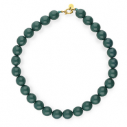 BY31® Colliers en perles acryliques 16mm brillant Mediterranea vert 19-4517 TCX-doré