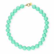 BY31® Colliers en perles acryliques 16mm brillant Cabbage bleu 13-5714 TCX-doré