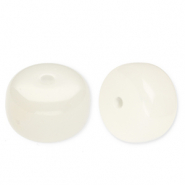 Perles acryliques disque Blanc cass&eacute;-marbr&eacute;