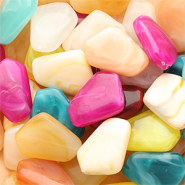 Perles acryliques pentagone Multicolore-marbr&eacute;