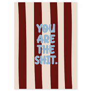 BY31&reg; Cartes &agrave; bijoux "You are the shit" Marron-cr&eacute;me-bleu clair