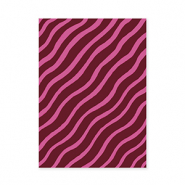 BY31&reg; Cartes &agrave; bijoux lignes vagues Rouge bordeaux-fuchsia
