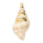 Pendentifs coquillage specials buccin Beige-dor&eacute;