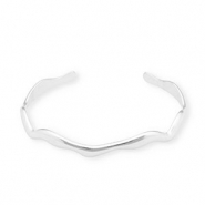 Bracelets en acier Inox jonc Argent&eacute;