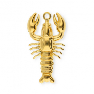 Breloques en acier Inox homard Dor&eacute;