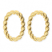 BY31® Boucles d'oreilles / puces en acier Inox ovale torsadé Doré